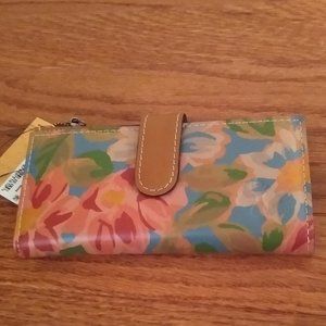 Bifold Leather Wallet, Citrus Rose by Patricia Nash